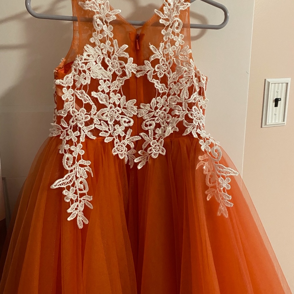 Flower girl Dress- JJ House Size 2T Papaya